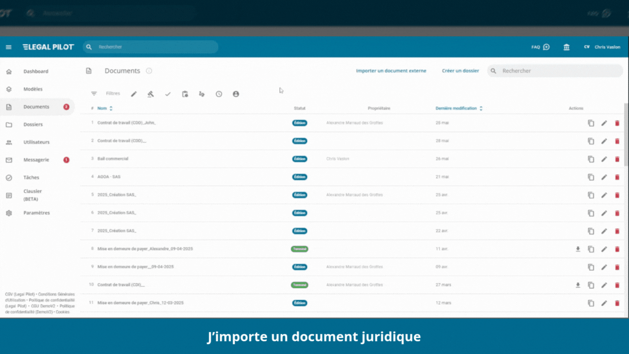 Importer un document et l'IA récupère les informations essentielles